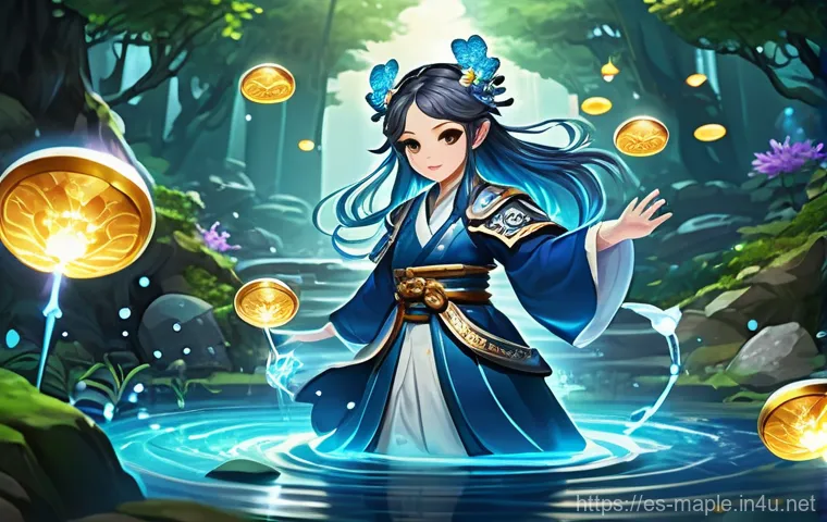 메이플스토리 메소 버는 법 - **Vibrant Arcane River Meso Farming Scene** A female MapleStory character, appearing as a Kanna,...