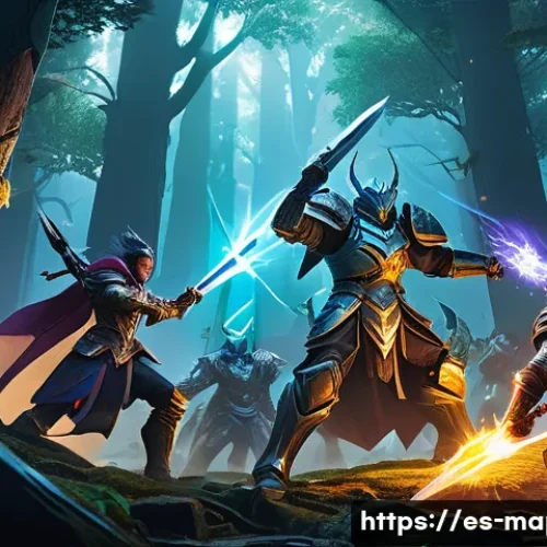 Home 32 메이플스토리 루시드 보상 정리 - A dynamic fantasy battle scene showing a group of diverse heroes fighting a towering, ethereal Lucid...