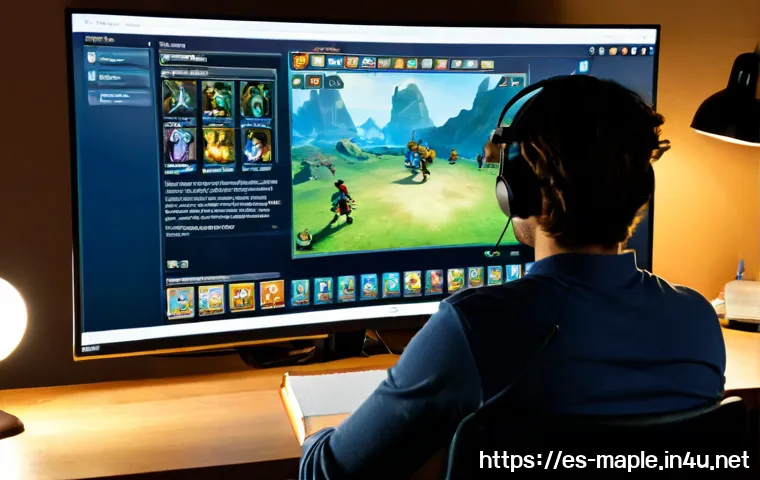 Home 17 메이플스토리 직업별 링크 스킬 효율 - Photorealistic gaming strategy workspace for comparing fantasy role-playing character support abilit...